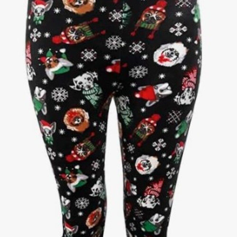 Christmas Dogs Leggings Like New M